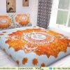 Indian Print Cotton Bed Sheets and Duvet Set With Sun Design-0