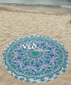 Indian Rangoli Round Mandala Hippie Tapestry Beach Throw-3552
