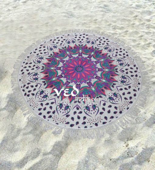 Ombre Round Mandala Hippie Indian Tapestry Roundie Beach-3535