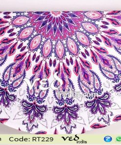 Mandala Roundie Beach Rug Purple Floral Tapestry-0