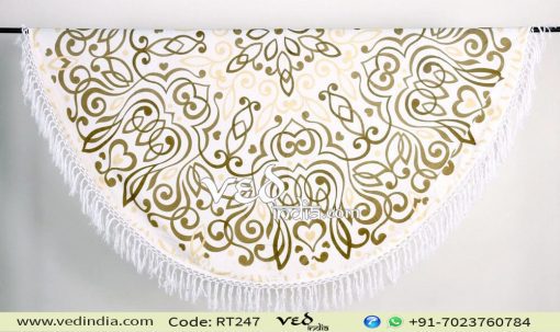 Round Tassel Mandala Rangoli Beach Sheet-0