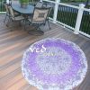 Beach Throw Mandala Round Tapestry Purple Ombre-0