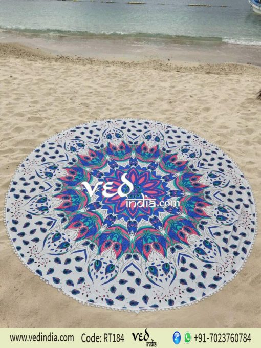 Mandala Round Tapestry Boho Hippie Beach Throw-0