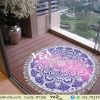 Ombre Beach Towel Round Circle Tassel Mandala Tapestry -0