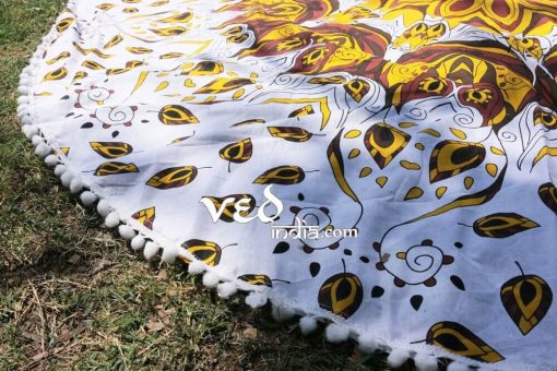 Pom Pom Round Rug Tablecloth Bohemian Roundies Tapestry-3619