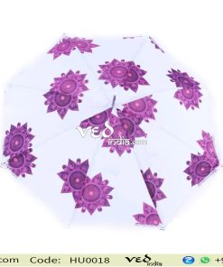 Purple Round Outdoor Umbrella Tassels Decor Sun Protection-0
