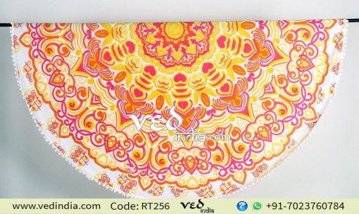 Mandala Tapestry Round Roundie Rangoli Beach Throw -0