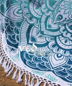 Ombre Indian Round Tassel Mandala Beach Throw Tapestry-3602