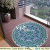 Pom Pom Round Roundie Beach Blankets Tapestry Rangoli Design-0