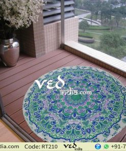 Pom Pom Round Roundie Beach Blankets Tapestry Rangoli Design-0