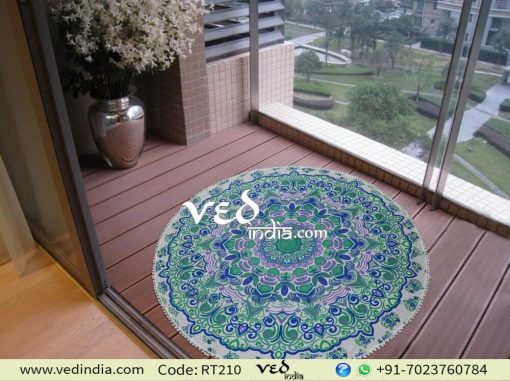 Pom Pom Round Roundie Beach Blankets Tapestry Rangoli Design-0