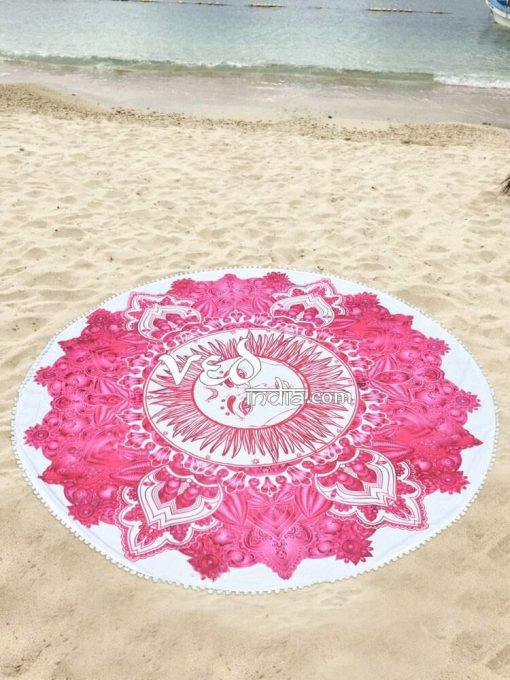Bohemian Mandala Round Tapestry Sun Beach Throws Yoga Mat-3492