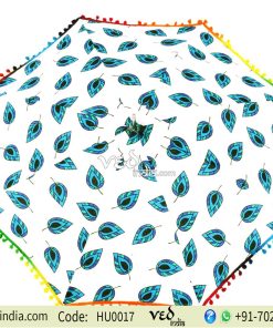 Cotton Umbrella Hippie Vintage Colorful Leaf Foldable Parasol-0