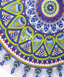 Tie Dye Round Mandala Tapestry Beach Blanket in Colorful Design-3881