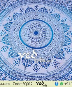 Blue Ombre Mandala Tapestry Bohemian Bedding-0