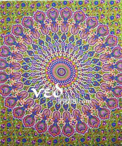 Hippie Boho Wall Tapestry Colorful Cotton Bed Sheet-3889