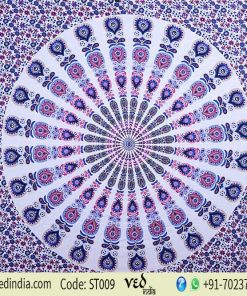 Tie Dye Hippie Medallion Mandala Tapestry Single Size-0