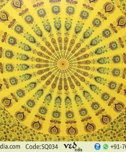 Medallion Hippie Dorm Wall Tapestry Peacock Feather Bedding -0