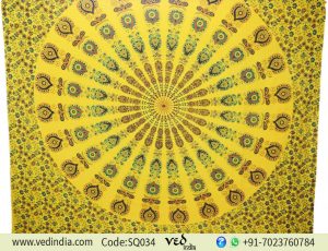 Medallion Hippie Dorm Wall Tapestry Peacock Feather Bedding -0