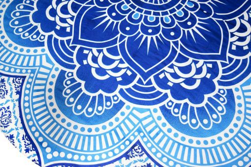 Large Round Lotus Flower Mandala Beach Blanket Tapestry-3872