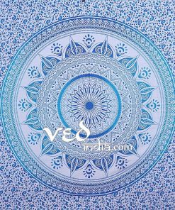 Blue Ombre Mandala Tapestry Bohemian Bedding-3907