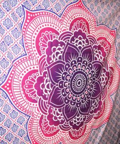 Lotus Flower Mandala Wall Tapestry King Queen Size Bed Sheet-3959