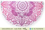 Indian Pink Ombre Mandala Round Tassel Tapestry Beach Throw -0