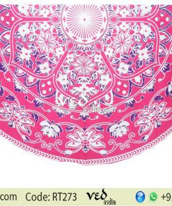 Round Indian Mandala Tapestry Flower Pattern | Best Picnic Blanket-0