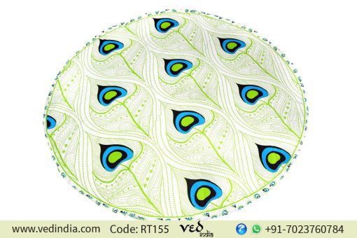 Round Mandala Cotton Beach Rug Tapestry Morpankh Patterns-0