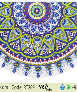 Tie Dye Round Mandala Tapestry Beach Blanket in Colorful Design-0