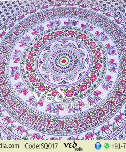 Tie Dye Hippie Boho Wall Tapestry in Elephant Camel Pattern -0