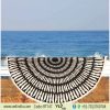 Tulum Printed Round Beach Towel Black and White-0