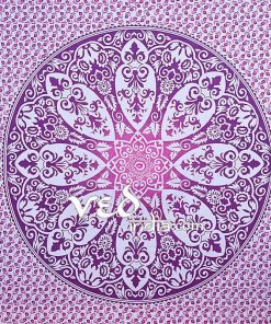 Large Hippie Dorm Tapestry Wall Hanging in Purple Floral-3912